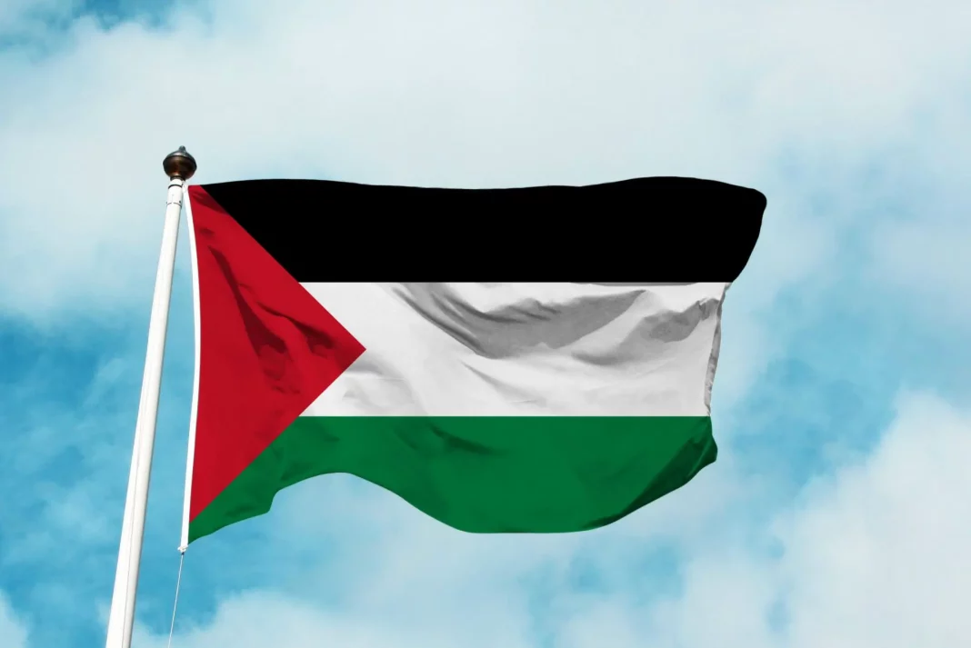 Beograd: Zastava Palestine i transparent uoči dolaska predsednika Izraela Palestinam zastava (Foto: svjetskazastava.com)