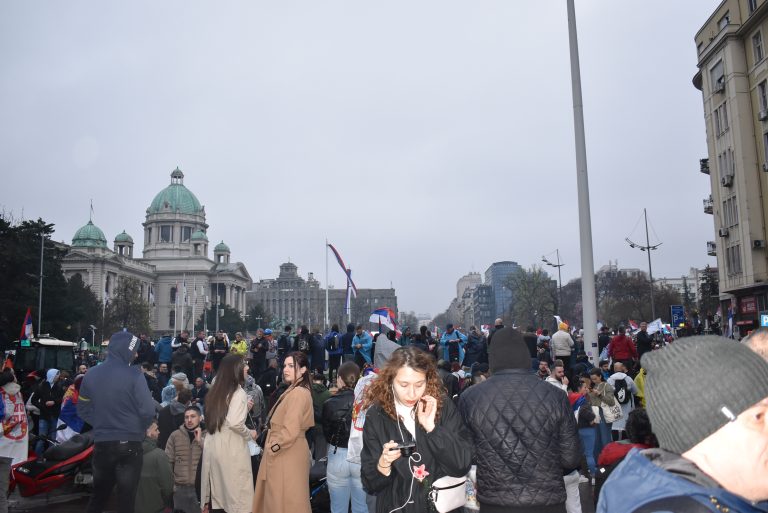 Studenti sa skupa na Slaviji pozvali građane da ne odustanu od borbe za promene