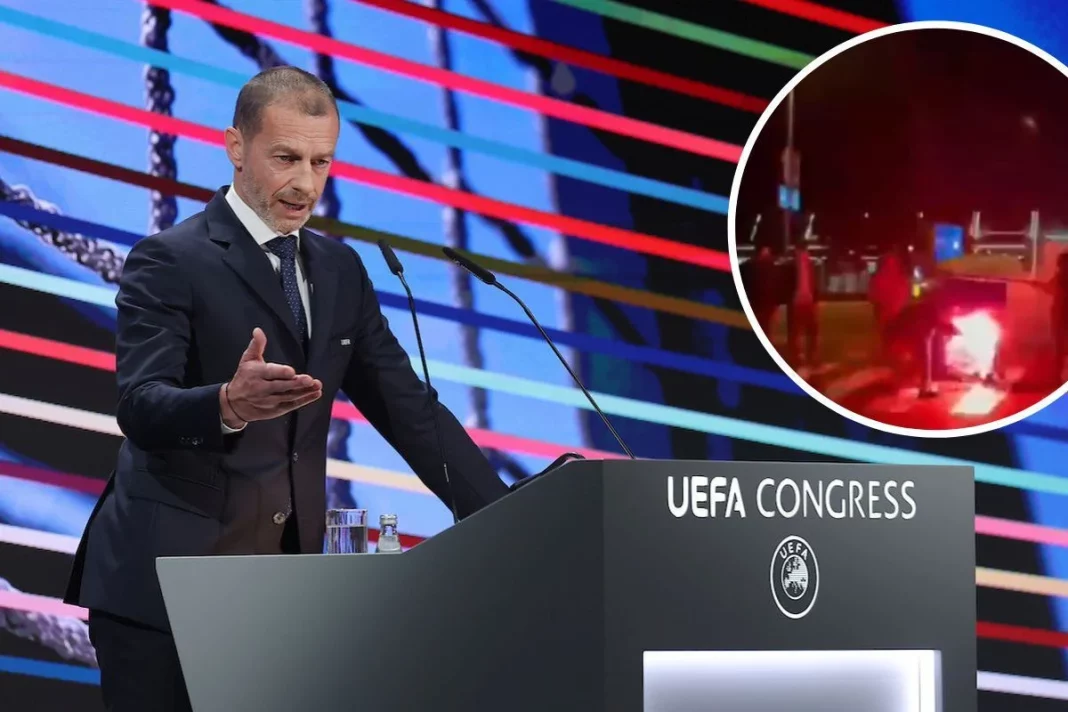 Delije upale u dvoranu i zapalile zastavu Kosova